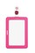 MyID Cardholder, Rubberized Pink, 4" x 2.5", Clear Window, 1 count